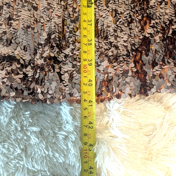 Vintage "NWT","Free People", Maxi Rose Gold Sequence Long Skirt - Picture 6 of 9